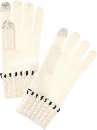 Bruno Magli Whipstitch Cuffed Cashmere Gloves