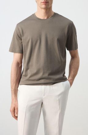 Mango Regular Fit Cotton T-Shirt in Medium Brown at Nordstrom, Size X-Small
