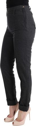 Ermanno Scervino Womens Gray Virgin Wool Skinny Casual Pants