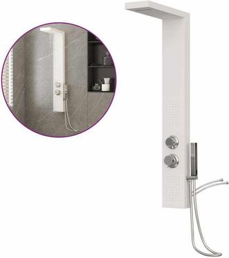 vidaXL Sistema De Panel De Ducha Aluminio Blanco Vidaxl