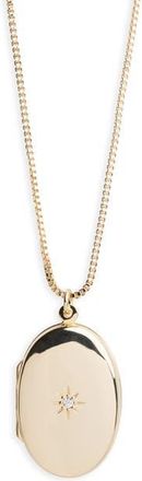 Argento Vivo Oval Crystal Star Locket Necklace in Gold at Nordstrom