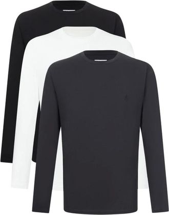 Jil Sander 3-Pack T-shirt met lange mouwen - Heren - Tops - Veelkleurig - Maat: S Katoen