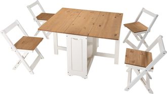 Seconique SANTOS BUTTERFLY DINING SET (X4 CHAIRS) - WHITE/DISTRESSED WAXED PINE - SECONIQUE | TJ Hughes White