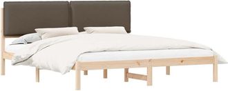vidaXL Estructura De Cama Con Cabecera Tapizada Taup&eacute; 180 X 200 Cm Vidaxl