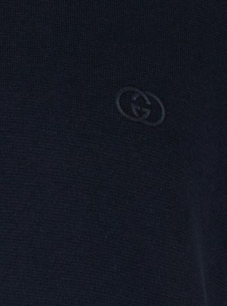 Gucci Mens Polo Collar Sweater Blue Cotton T-Shirts And Polos
