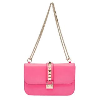 Valentino Pre-owned Rockstud Schoudertas - Dames - Pre-owned - Roze - Maat: ONE Size Leer