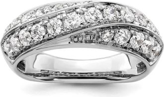 Diamond2Deal 14k White Gold Lab Grown Diamond Wedding Band Ring 1Ct Clarity- VS Color- G-H