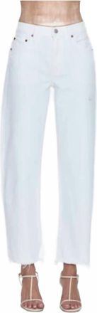 Pistola Denim Lexi Mid Rise Bowed Straight Jeans In White