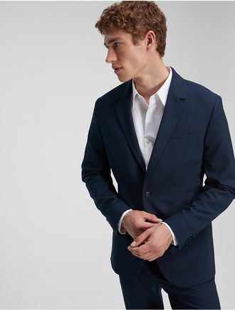 Calvin Klein Mens Refined Stretch Blazer - Navy - M