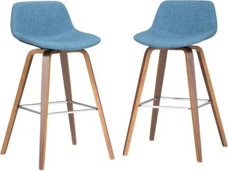 Simpli Home Set Of 2 Randolph Mid Century Modern 28In Bentwood Counter/ Bar Height Stools