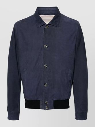 Barba leather bomber jacket