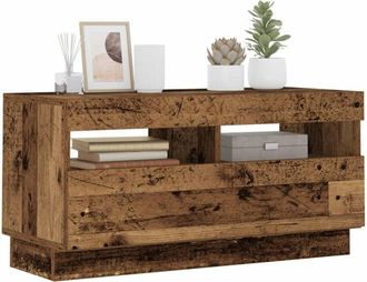 vidaXL Vidaxl - Mobile Porta tv con led Legno Antico 80x35x40 cm Multistrato