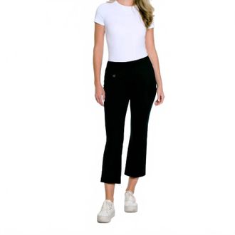 Multiples Flared Crop Pant In Black