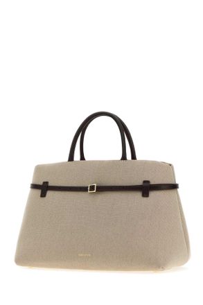 Manu Atelier Womens Cappuccino Canvas Le Cambon 40 Shopping Bag Beigebitterbrown Borse A Mano