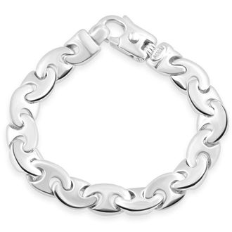 Pompeii3 Mens Circular Marine 14k Gold (85g) or Platinum (160g) 11mm Link Bracelet 8.5