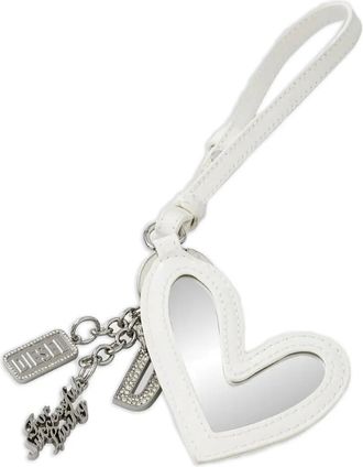 Diesel Portachiavi con ciondolo a cuore - Bianco