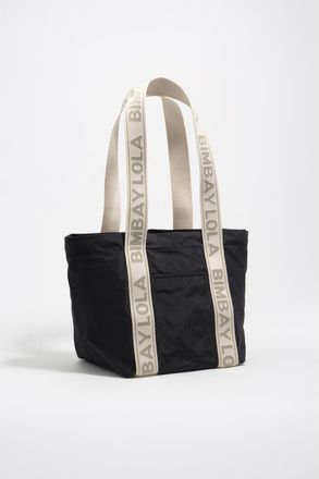 Bimba & Lola Nylon Logo Strap Bag in Graphite at Nordstrom