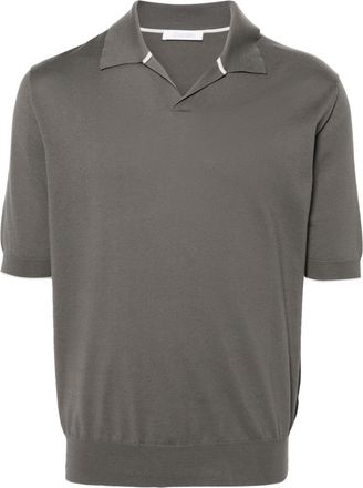 Cruciani fine-ribbed polo shirt - men - Cotton - 52 - Grey