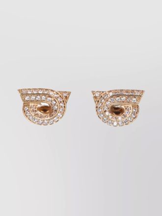 Ferragamo gemstone embellished gold-tone stud earrings