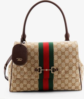 Gucci Borsa a mano Paparazzo in tessuto GG con dettaglio Nastro Web frontale - GUCCI - gender_Woman