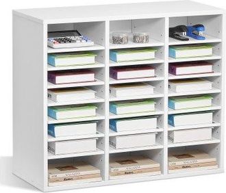 OEM Organizador De Literatura 737 X 305 X 620 Mm, Clasificador De Madera De Oficina De 24 Compartimentos Con Estantes Ajustables, Para Almacenamiento Para