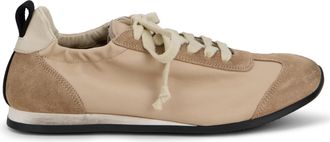 Uma Wang Womens Leather Baseball Sneakers Dirty White Calfskin Trainers