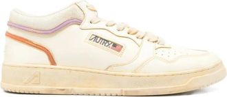 Autry Medium Way Sup Vintage Leather Sneakers - Heren - Sneakers - Beige - 42 EU - Katoen - Schoenen