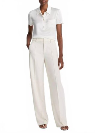 Vince Womens Short Sleeve Button Polo Shirt In Offwh