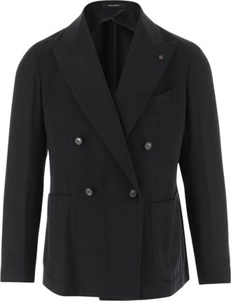 Tagliatore Cashmere Jas Klassieke Revers Double-Breasted - Heren - Blazers - Zwart - L - Kasjmier - Jassen