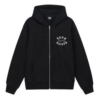 Stüssy x Born X Raised Logo Zip Hoodie Black 3973855