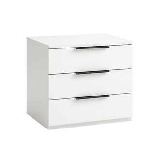 Colch&oacute;n Morfeo Mesita de noche con 3 cajones tablero laminado blanco alta densidad