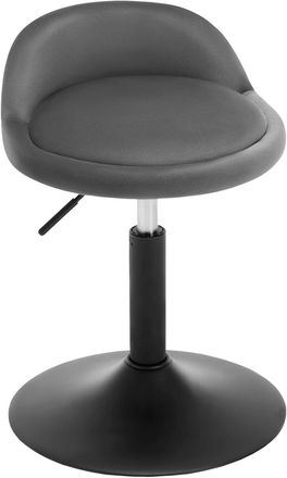 Woltu Woltu Juego De 1 Taburetes De Bar De Terciopelo, Sillas De Bar Ajustables Y Giratorias, Gris Oscuro + Negro