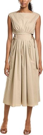 Kenneth Cole Sleeveless D-Rings Tie Midi Dress