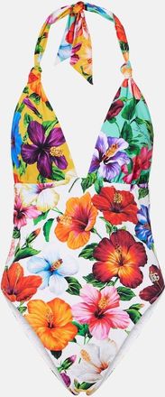 Dolce & Gabbana Floral halterneck swimsuit