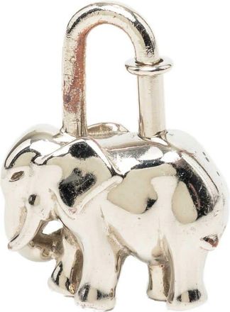 Herm&egrave;s Pre-owned Hermes Palladium Plated Elephant Cadena Lock Charm Pouch Ladies WRSRWDG5S1NGZLKL