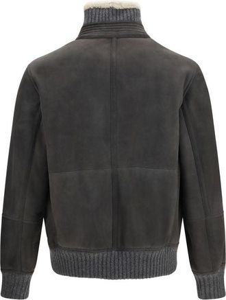 Brunello Cucinelli Mens Gray Wool Oves Aries Full-Length Jacket Clothing