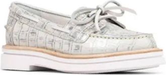 Donald J Pliner Lillith Boat Shoe In Silver Brushed Metallic