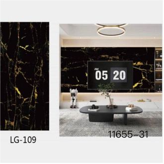 Trade Shop Trade Shop - Panel Adhesivo De Efecto De M&aacute;rmol Negro Paredes De Oro Parths 300 X 60 Cm Habitaci&oacute;n