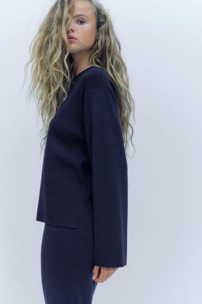 H&M Oversized Fine-knit Sweater in Navy Blue at Nordstrom, Size X-Large