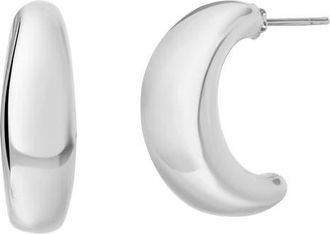 Bony Levy Chunky Half Hoop Earrings in 14K White Gold at Nordstrom