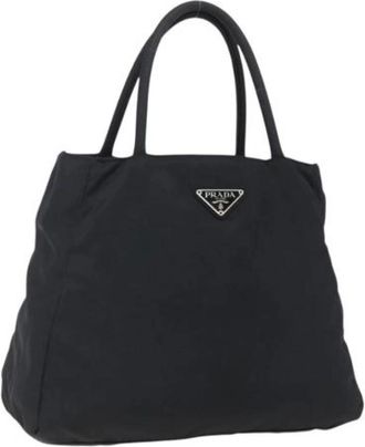 Prada Pre-owned Shoulder Bags, female, Black, Size: ONE SIZE Pre-owned Nylon Shoulder Bag