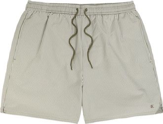 Calvin Klein Logo-embroidered Striped Seersucker Swim Shorts - Green - XL