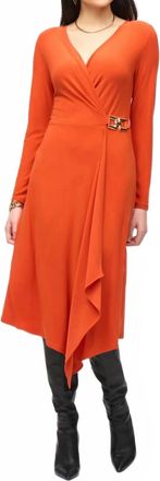 Joseph Ribkoff Wrap Midi Dress In Lava