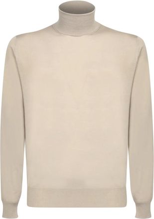 Dell'Oglio Beige Gebreide Kleding voor Mannen Aw 24 - Heren - Coltruien - Beige - L - Truien & Vesten