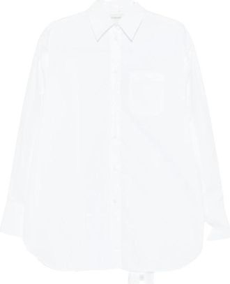 Sportmax Cotton Blend Shirt - Dames - Overhemden - Wit - M - Katoen - Overhemden