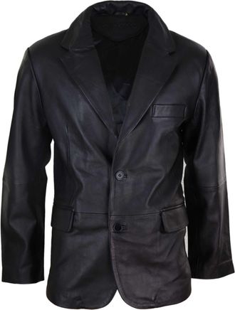 TruClothing Classic Leather 2 Button Blazer Vintage