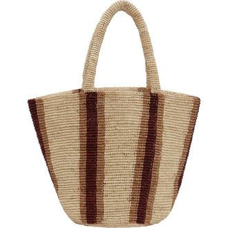 Vitamin A Avalon Raffia Tote in Chocolate Brown Multi at Nordstrom