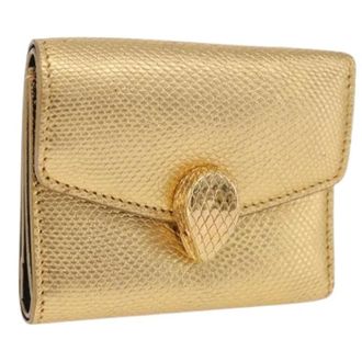 Bulgari Pre-owned Vintage Portemonnee - Dames - Vintage Accessoires - Geel - ONE Size - Leer - Vintage