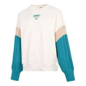 Puma (WMNS) PUMA Colorblock Sweatshirt White 537968-65