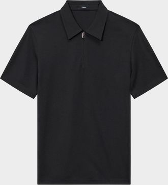 Theory Mens Ryder Quarter-Zip Jersey Polo Shirt